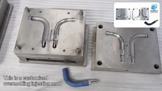 Kundenspezifisches Einsatzformteil zum Umwickeln von Kunststoffteilen um Metallteile, Umspritzen einer Spritzgussform